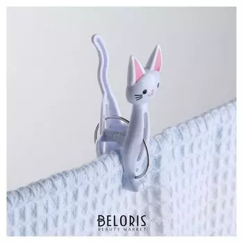 Набор прищепок бельевых 7 см "Коты", 4 шт