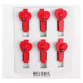 Набор прищепок «Божья коровка», мини, набор 6 шт.