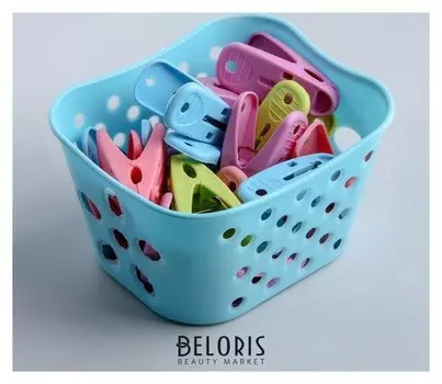 Набор прищепок в корзинке 6 см, 20 шт