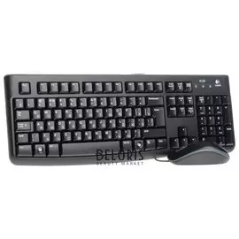 Набор проводной LOGITECH Desktop MK120, USB, клавиатура, мышь 2 кнопки+1 колесо-кнопка, 1000 dpi, черный