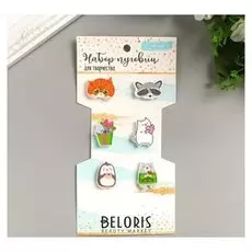 Набор пуговиц 6 шт "Зверята"