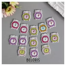 Набор пуговиц декоративных дерево "Будильник" набор 15 шт 2,7х2,5 см