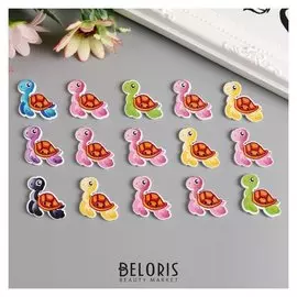 Набор пуговиц декоративных дерево "Черепашка" набор 15 шт 2,3х3 см