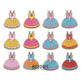 Набор пуговиц декоративных дерево "Нарядное платье" (Набор 12 шт) 3х2,8 см