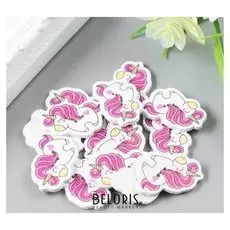 Набор пуговиц для творчества дерево "Единорожек с сердечком" набор 15 шт 2,6х3,1 см