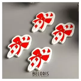 Набор пуговиц для творчества дерево "Леденец с бантом" набор 15 шт 3,5х2,1 см