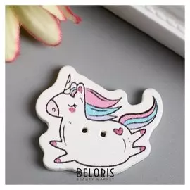 Набор пуговиц для творчества дерево "Летающий единорожка" набор 15 шт 2,6х3 см