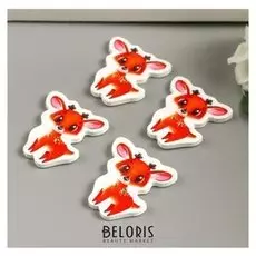 Набор пуговиц для творчества дерево "Оленёнок" набор 15 шт 3,4х3,2 см