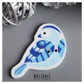 Набор пуговиц для творчества дерево "Птичка сине-голубая" набор 15 шт 3,1х3,4 см