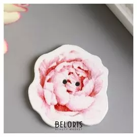 Набор пуговиц для творчества дерево "Розовый пион" набор 15 шт 2,9х2,7 см