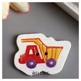 Набор пуговиц для творчества дерево "Яркий грузовичок" набор 15 шт 2,1х2,9 см