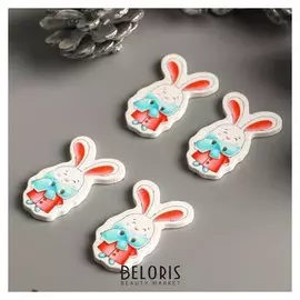 Набор пуговиц для творчества дерево "Зайчишка в пальто" набор 15 шт 3,3х2,2 см