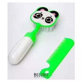 Набор расчёсок "Панда", 2 предмета: расчёска с зубчиками + щётка