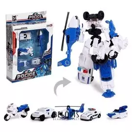 Набор роботов "Полицейский отряд", трансформируется, 5 ов, собираются в 1 робота