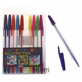 Набор ручек шариковых 10 цветов