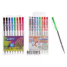 Набор ручек шариковых автомат 8 цветов "Фиксики"