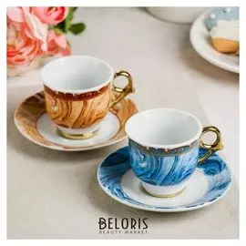 Набор «С праздником весны»: кружка 80 мл, блюдце Ø 11 см