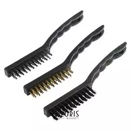 Набор щеток металлических ручных Tundra, пластиковые рукоятки, большие, 3 шт.