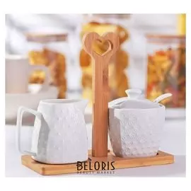 Набор сервировочный «Эстет», 2 шт: молочник, сахарница