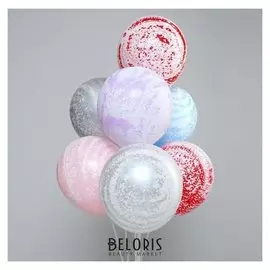 Набор шаров латексных 12""абстракция. макарун", палочки, подставка, держатели, 7 шт.