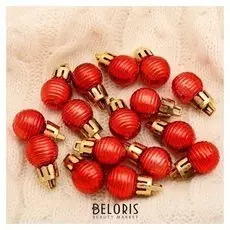 Набор шаров пластик D-1,5 см, 16 шт "Улей" красный