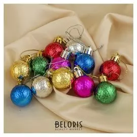 Набор шаров пластик D-3 см, 12 шт "Сеточка"