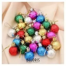 Набор шаров пластик D-3 см, 24 шт "Звёздная ночь"