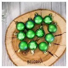 Набор шаров пластик D-3 см, 24 шт "Электра" зелёный