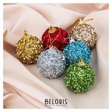 Набор шаров пластик D-4,5 см, 6 шт "Блёстки"