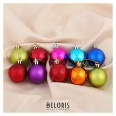 Набор шаров пластик D-4 см, 12 шт "Радуга"