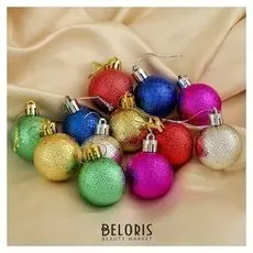 Набор шаров пластик D-4 см, 12 шт "Крапинка"