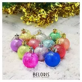 Набор шаров пластик D-4 см, 12 шт "Серена"