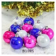 Набор шаров пластик D-5 см, 12 шт "Жемчужный глянец"