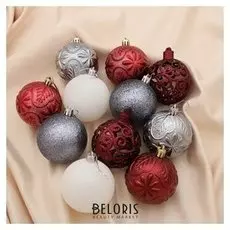 Набор шаров пластик D-7 см, 24 шт "Сильва"