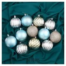 Набор шаров пластик D-8 см, 12 шт "Лима"