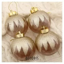 Набор шаров пластик D-8 см, 4 шт "Огни ночи"