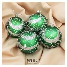 Набор шаров пластик D-8 см, 4 шт "Эпоха" зелёный