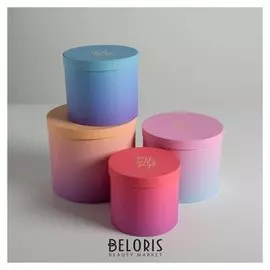 Набор шляпных коробок для цветов 4 в 1 «Градиент», 14 × 13 см - 20 × 17,5 см