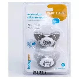 Набор силиконовых, анатомических пустышек, 2 шт., от 6 мес., Natural Nursing