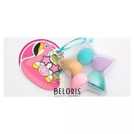 Набор спонжей для макияжа Единорожек, 7,5 х 8,5 х 3 см