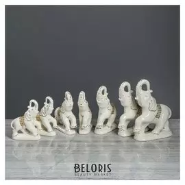 Набор статуэток "Слоны", белый, 7 предметов