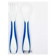 Набор столовых приборов детский Basic: ложка, вилка, от 5 мес., цвет синий