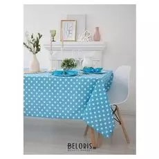 Набор столовый "Этель" лесная голубика (Вид2) скатерть 150х300 см, салфетка 40х40 см 12 шт., рогожка