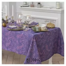 Набор столовый "Этель" огурцы, цв. фиалка (Скатерть 135х280, салф. 40х40 - 10 шт.), хл с вмго