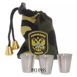 Набор стопок в мешке "Рыболовные войска", 30 мл, 3 шт.