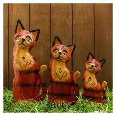 Набор сувенирный "Рыжие кошечки"(15,20,25) 17х5х25 см