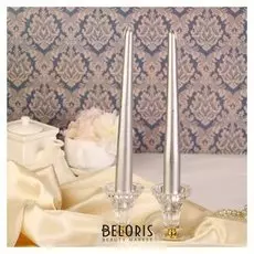 Набор свечей античных, 2,3х 24,5 см, 2 штуки, серебряный