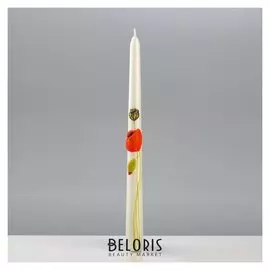 Набор свечей "Маки", античные 2,3х30см, белый жемчуг