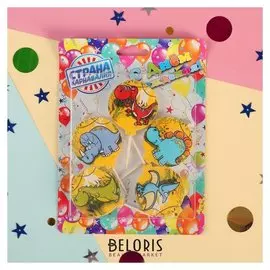 Набор свечей в торт "Динозавры" 5шт