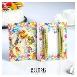 Набор свечей в торт "Пиратский" 5шт + 2 фонтана